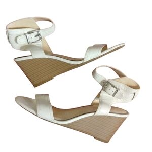 Jessica Simpson Cristabel White Wedge Sandals Size 9.5